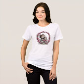 とてもかわいい猫が本を読むTシャツ トライブレンドTシャツ (正面全面)