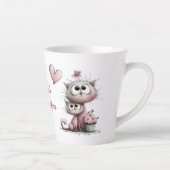 とてもかわいい猫のイラスト入りラテマグ カフェラテマグ (右)