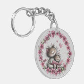 とてもかわいい猫のイラスト アクリルキーホルダー キーホルダー (正面左)