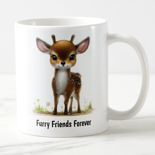 とてもかわいい鹿のデジタルペインティング コーヒーマグカップ