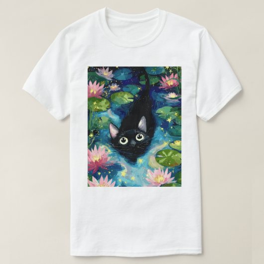 とてもかわいい黒猫 Tシャツ (デザイン正面)