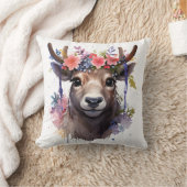 🦌🎄とてもかわいらし楽しいクリスマスのトナカイ枕 クッション (ブランケット)