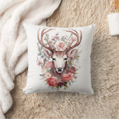 🦌🎄とてもかわいらし楽しいクリスマスのトナカイ枕 クッション (ブランケット)