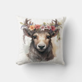 🦌🎄とてもかわいらし楽しいクリスマスのトナカイ枕 クッション (正面)