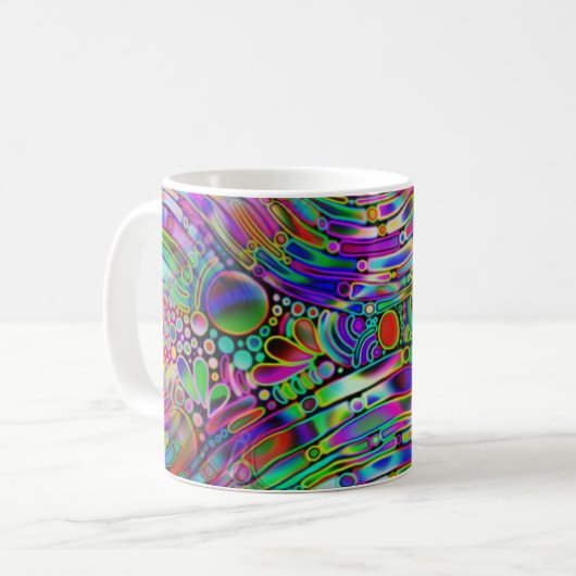 とてもカラフルな抽象的な形態の芸術 1 コーヒーマグカップ (正面左)