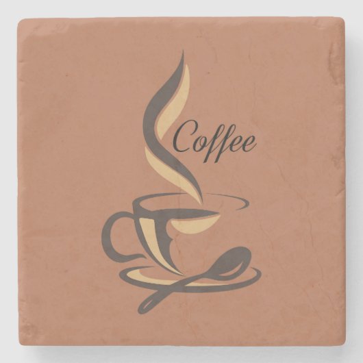 とてもクールでかわいいコーヒーまたはJava ストーンコースター (正面)