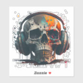 とてもクールで素晴らしいドクロDJクラブ シール (シート)