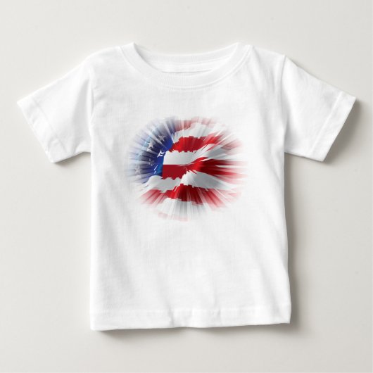 とてもクールな愛国的なアメリカ国旗 ベビーTシャツ (正面)