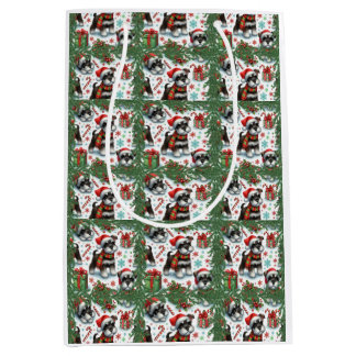 とてもシュナウザーのクリスマス ミディアムペーパーバッグ