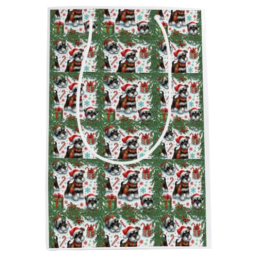 とてもシュナウザーのクリスマス ミディアムペーパーバッグ (正面)