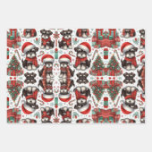 とてもシュナウザーのクリスマス ラッピングペーパーシート (正面3)