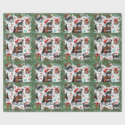 とてもシュナウザーのクリスマス ラッピングペーパー (フラット)
