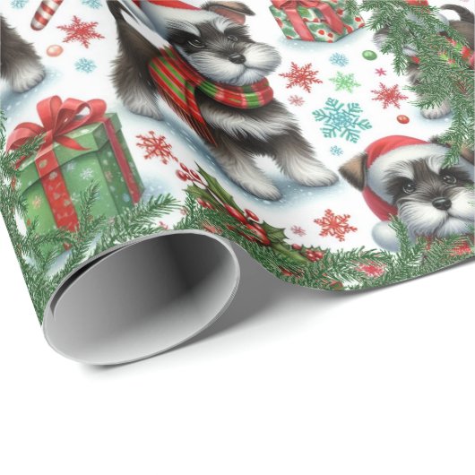 とてもシュナウザーのクリスマス ラッピングペーパー (ロールコーナー)