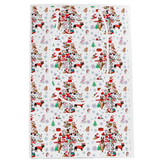 とてもドギーメリーのクリスマス ミディアムペーパーバッグ (正面)