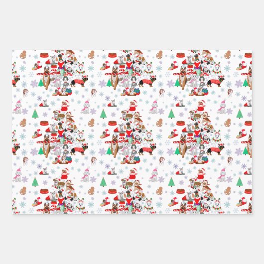 とてもドギーメリーのクリスマス ラッピングペーパーシート (正面3)