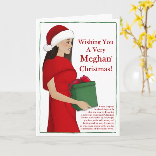 とてもメガンなクリスマスカードをお願いします カード (黄色い花)