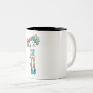 とてもユニークな女の子のドール柄マグカップ ツートーンマグカップ