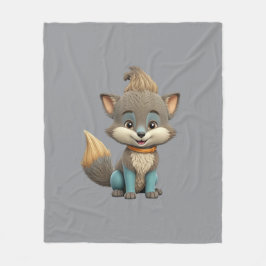 とても可愛いキツネ フリースブランケット