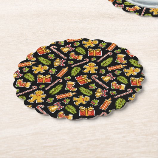 とても可愛いクリスマス ペーパーコースター (アングル)