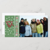 とても可愛いメリークリスマス赤い松の白い雪 シーズンカード (正面/裏面)