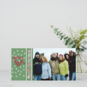 とても可愛いメリークリスマス赤い松の白い雪 シーズンカード (スタンド正面)