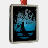 とても可愛い女性のカーボーイとサンタのクリスマスオーナメント メタルオーナメント (右)