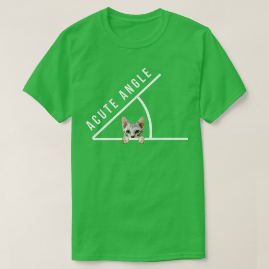 とても可愛い急角度の数学ネコ Tシャツ (デザイン正面)