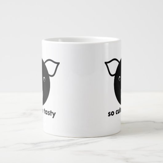 とても可愛くて、豚肉 ジャンボコーヒーマグカップ (正面)