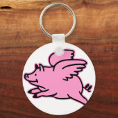 とても可愛飛んでいるいピンク豚 キーホルダー (正面)