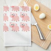 とても多くの豚 キッチンタオル (四つ折り)