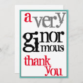 とても大きなご厚意に感謝します サンキューカード (正面/裏面)