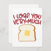 とても好きです！ | パンを使ったユーモア | 可愛いバレンタインデザイン シーズンカード (正面/裏面)