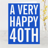 とても嬉しい40歳の誕生日カード カード (黄色い花)