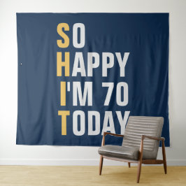 とても嬉しい70歳の誕生日 バックドロップ バナー タペストリー