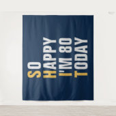 とても嬉しい80歳の誕生日 バックドロップ バナー タペストリー (正面)
