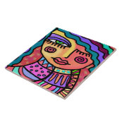 とても幸せな抽象芸術のデジタルポートレート タイル (側面)