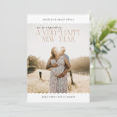 とても幸せな新年の写真妊娠を期待 シーズンカード (スタンド正面)