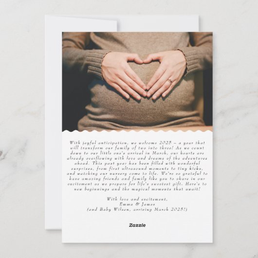 とても幸せな新年の写真妊娠を期待 シーズンカード (裏面)