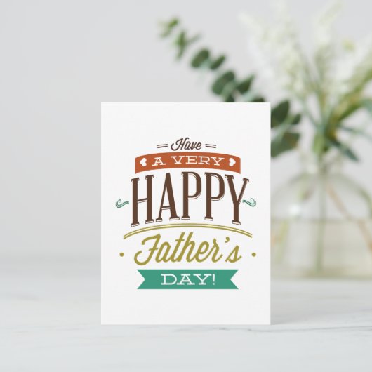 とても幸せな父の日を過ごす ポストカード (スタンド正面)