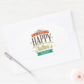 とても幸せな父の日を過ごす 楕円形シール (封筒)