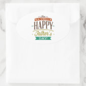 とても幸せな父の日を過ごす 楕円形シール (バッグ)