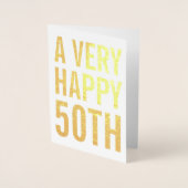 とても幸せな50番目の誕生日カード 箔カード (正面)