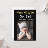 とても悲しい引退 面白い 怒った女の子 私たち全員 カード (正面/裏面インサイチュ)
