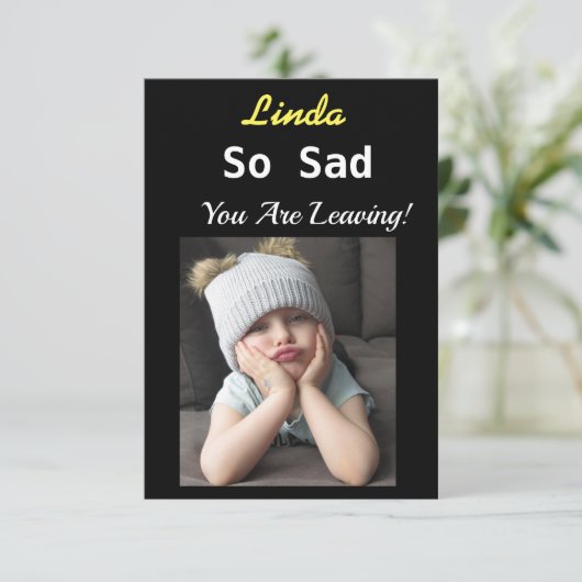 とても悲しい退職者の幸せなおもしろい不機嫌な少女 カード (スタンド正面)