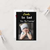 とても悲しい退職者の幸せなおもしろい不機嫌な少女 カード (正面/裏面インサイチュ)
