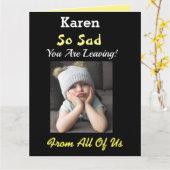 とても悲しい！グループの面白い女が引退 カード (黄色い花)