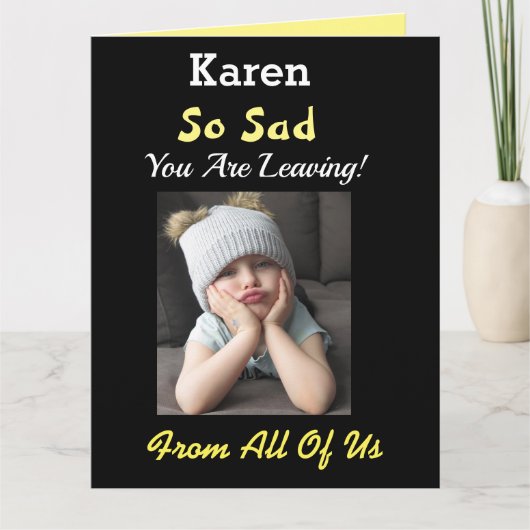 とても悲しい!グループの面白い女の子が引退 カード (正面)