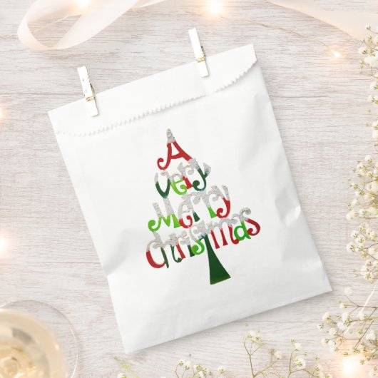 とても愉快なクリスマスツリー フェイバーバッグ (クリップ留めされた状態)