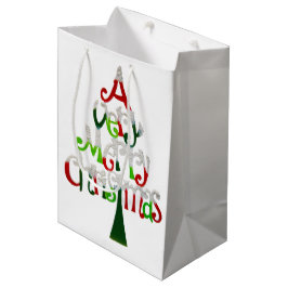 とても愉快なクリスマスツリー ミディアムペーパーバッグ