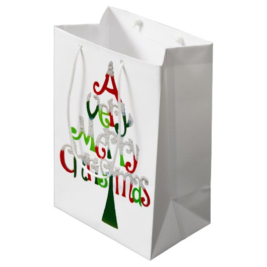 とても愉快なクリスマスツリー ミディアムペーパーバッグ (正面アングル)
